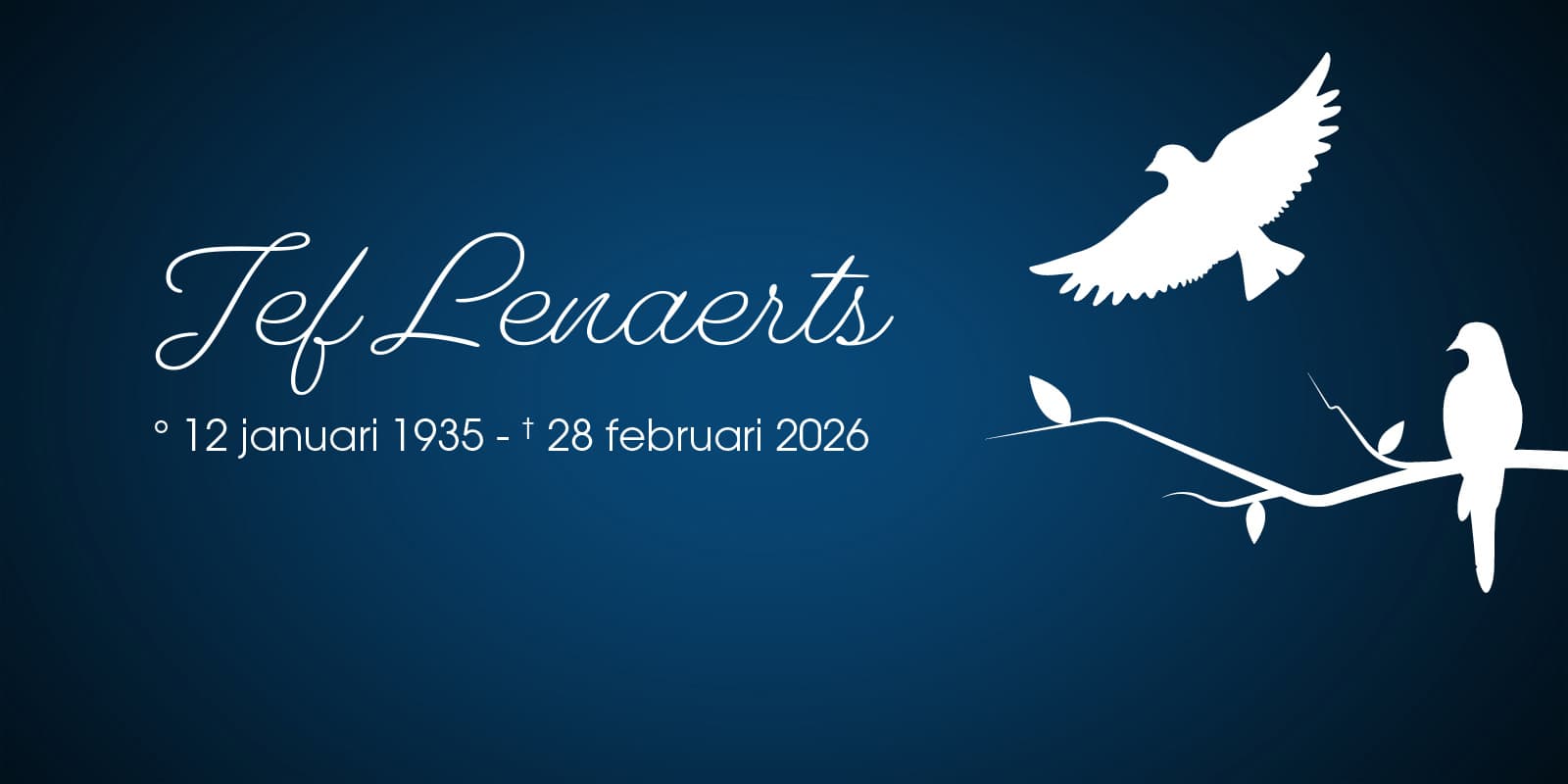 We vernemen het heengaan van dhr. Jef Lenaerts