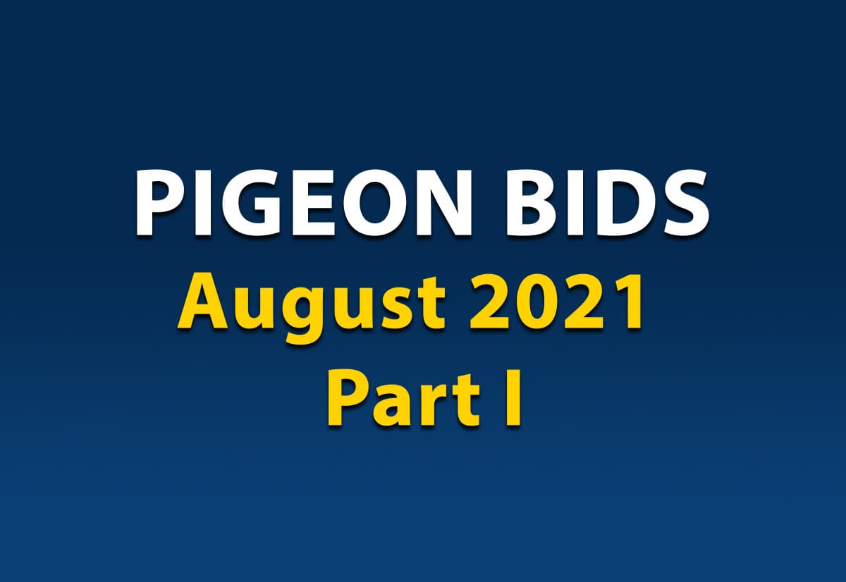 Pigeon Bids August 2021 Part I
