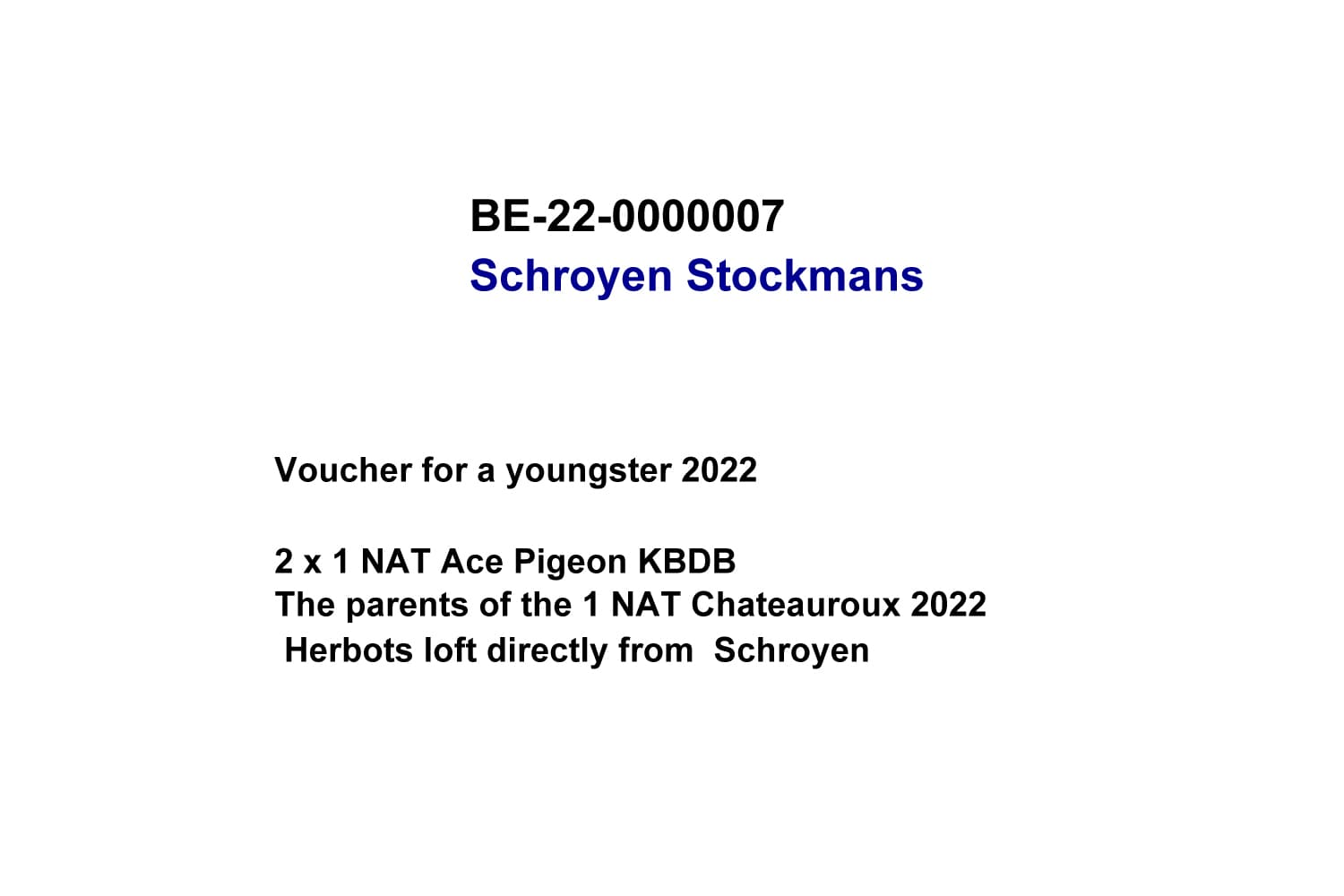 pigeon: Voucher youngster 22